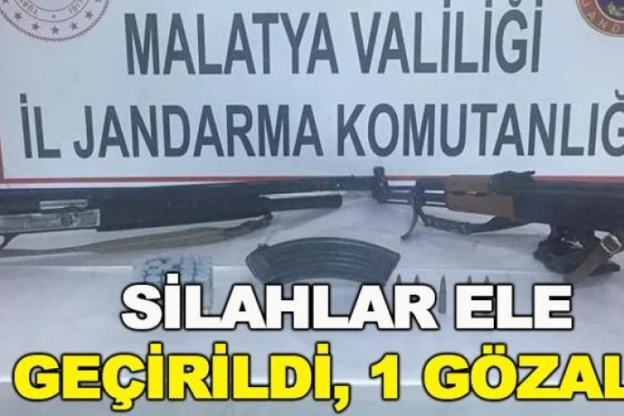 Silahlar ele geçirildi, 1 gözaltı