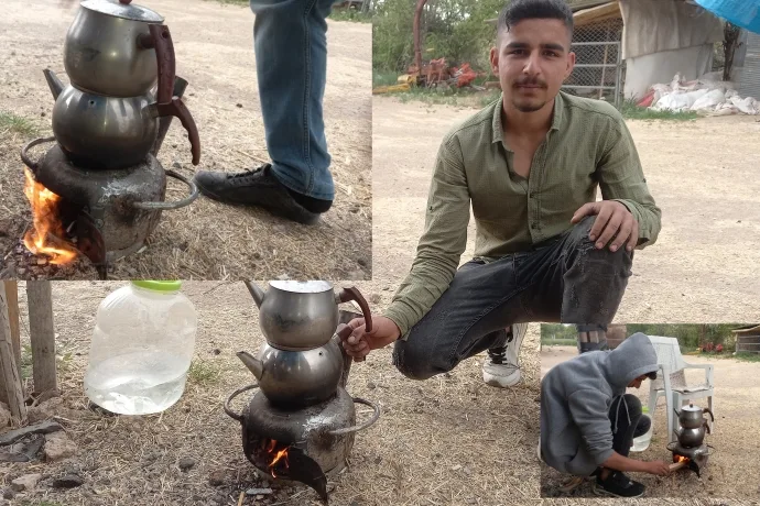 Piknik Tüpüne Gaz Değil Odun Dolduruyor