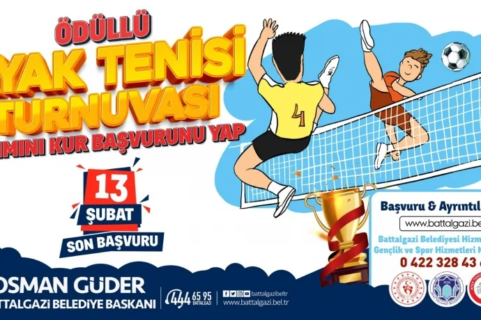 BATTALGAZİ’DE ÖDÜLLÜ AYAK TENİSİ TURNUVASI