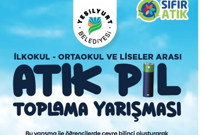 Yeşilyurt Belediyesi’nden ‘Okullararası Atık Pil Toplama’ Yarışması