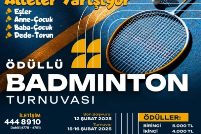 Yeşilyurt Belediyesi’nden ödüllü badminton turnuvası