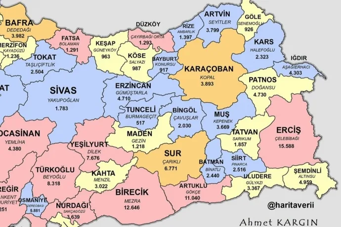 Dilek Mahallesi, Eski Türkiye Haritasında Yeşilyurt'un En Büyük Mahallesi Olarak Öne Çıkıyor