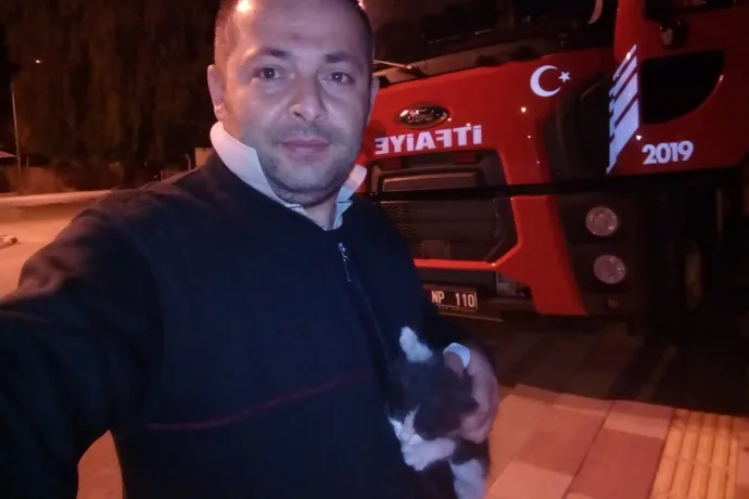 HAVALANDIRMA BOŞLUĞUNA SIKIŞAN KEDİ, GÜÇLÜKLE KURTARILDI video