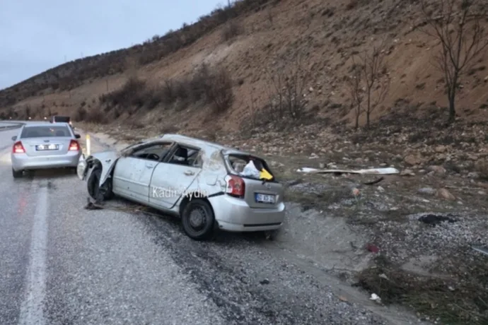 Doğanşehir’de Otomobil Takla Attı: 1 Yaralı